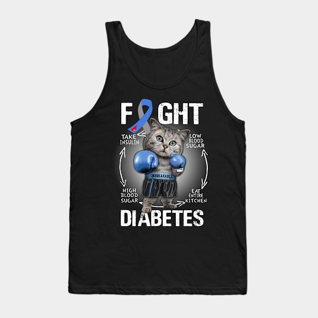 Diabetes Cycle, Diabetes Awareness, Funny Cat Outfits Tank Top by little.tunny